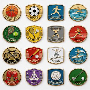 Pins de Solapa Personalizados de Esmalte para Voleibol, Tenis, Natación, <span class=keywords><strong>Boxeo</strong></span>, Insignias Metálicas con Impresión UV, Broches, Emblemas, Artesanía Metálica, Pins para Eventos de Equipo - Product Image 4