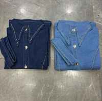 Robe en jean à col pour femme, coupe évasée personnalisée, idéale pour l'été, tenue de carrière élégante et modeste, manches longues, grandes tailles pour femme