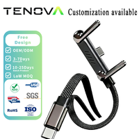 Kabel USB C Tenova Factory Invisible Bracket 60W PD Pengisian Cepat, Kabel Data Berjaring untuk iPhone 17 16 Pro