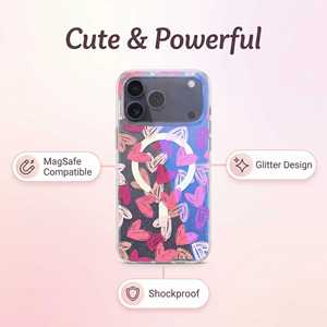 Funda Magnética Transparente para Teléfono Móvil con Diseño de Corazón y Rosas, para iPhone 13 <span class=keywords><strong>14</strong></span> 15 16 17 <span class=keywords><strong>Pro</strong></span> <span class=keywords><strong>Max</strong></span> 17 Plus - Product Image 3