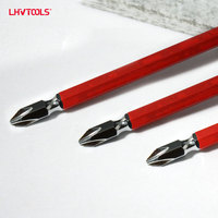 LJ-52 5 embouts de tournevis cruciformes double extrémité en acier S2, oxyde noir, tige hexagonale, qualité industrielle/bricolage, OEM 6,35 mm