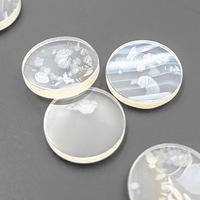 Agate naturelle enveloppée de soie, ronde, blanche, semi-finie, accessoire de bijouterie DIY, technique de gravure double face sur pierre brute