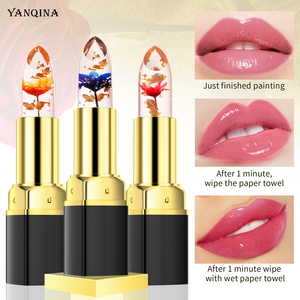 Luxury High Quality Fashion Mineral Transparent Temperature Change Color <b>Moisturizing</b> Rose Flower Jelly <b>Lipstick</b> - Product Image 5