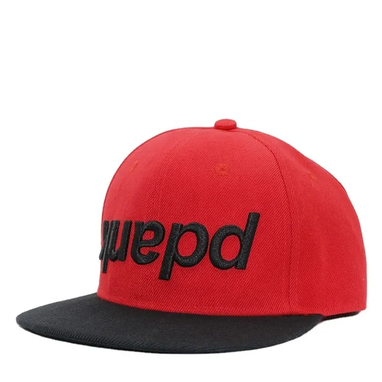 Nouveau style 3d broderie logo visière plate baseball hip hop casquettes snapback