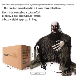 Décorations d'Halloween en plastique : Zombie, Fantôme, Crâne Lumineux, Insert Électronique pour Sol, Maison Hantée, Salle Secrète, Cour - Product Image 5