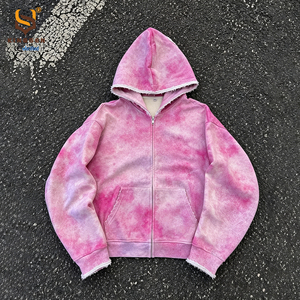 Sudadera con capucha de algodón pesado con logo personalizado, estilo streetwear, sin impuestos en EE. UU., con lavado ácido vintage y efecto desgastado por el sol. - Product Image 1
