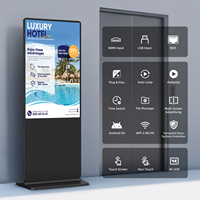 43 ", 55 ", 65 inç Ultra İnce Ayaklı Dijital Tabela Kiosku 1080p İnteraktif Dokunmatik Ekranlı LCD Reklam Perakende Mağazası