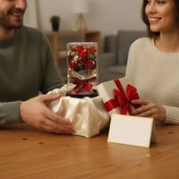 Coffret Cadeau de Noël 2026 avec Bouquet de Roses Éternelles et Ensemble Musical – Longue Durée
