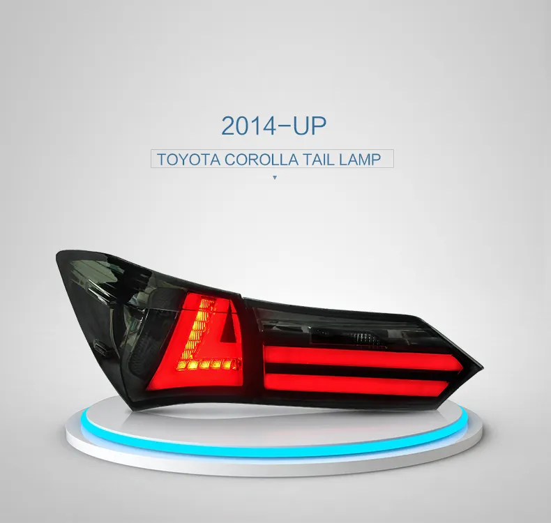 Toyota Corolla Altis 2014-2017 용 자동차 테일 라이트 어셈블리 쌍 LED 브레이크 신호등 튜닝 부품 자동차 후면 램프 시스템