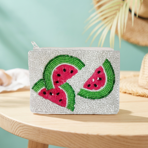 Bolsa Cosmética Cuadrada Clásica de Algodón con Patrón de Sandía y Bordado de Cuentas, para Uso Diario, Regalo Promocional, Marca Jaunty, Uttar Pradesh - Product Image 2