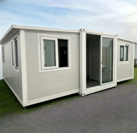 Maison conteneur extensible de luxe personnalisée de 20 pieds ou 40 pieds, préfabriquée en acier, pour hôtel, bureau ou habitation, avec 2 chambres