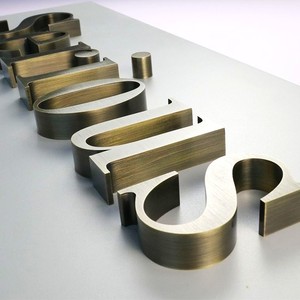 Letras 3D Personalizadas con Acabado Espejo/Cepillado en Oro Rosa/Plata para Logotipo de Tienda y Personalización de Fábrica - Product Image 1