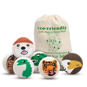 1PC Wool <b>Laundry</b> Dryer Ball With Cute Animal Pattern <b>Fabric</b> <b>Softener</b> for Washing Machine Ball for Dry Cleaning - Product Image 1