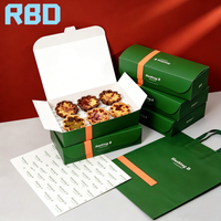 Boîte à tartelettes jetable en papier kraft blanc personnalisée en matériaux recyclés, avec revêtement UV, pour emballage alimentaire de boulangerie, sac en papier gaufré