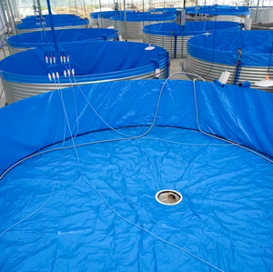 Réservoir d'eau ondulé en acier galvanisé de 5 m, 10 m, 15 m, 20 m de diamètre pour élevage de poissons - Product Image 1