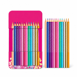 Matite Pastello Sparkle a 12 Colori con Schema Cromatico Macaron, Confezionate in Scatola di Ferro <span class=keywords><strong>FABER</strong></span> CASTELL - Product Image 1