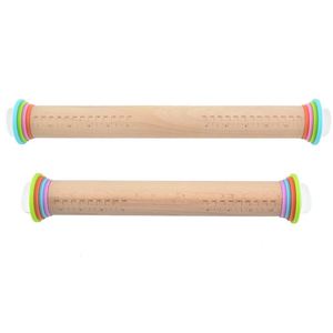 Rodillo de Madera para Repostería, Utensilio de Cocina para el Hogar, Rodillo Ajustable para Amasar Masa y Harina, en Oferta - Product Image 2