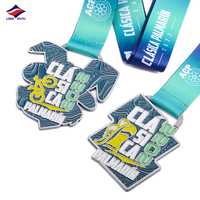 Longzhiyu médailles de course de marathon en métal fabricant personnalisé émail coloré médailles de sport de course en gros médailles de cyclisme avec ruban
