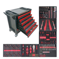 Carro de herramientas de almacenamiento de rodillos de 7 cajones profesional/gabinete/coche/caja de alta calidad 258 Uds juego de herramientas de reparación mecánica OEM personalizable