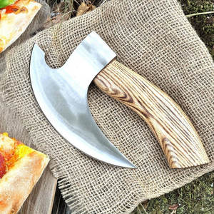 Cuchillo para Pizza de Acero de Damasco Hecho a Mano, Cuchillo de Cocina Personalizado para Exteriores y para Pizza en Venta - Product Image 5