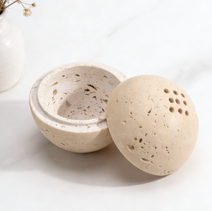 モダンラグジュアリーなカスタマイズ可能な天然トラバーチン製エコフレンドリー香炉、球形フレグランス、ホテル・ヴィラの屋内用、1年間 - Product Image 2