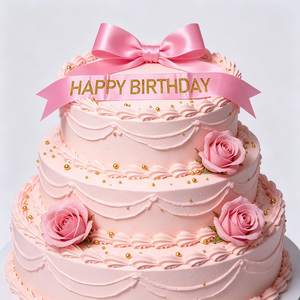 Universal Sizing Pink Happy Birthday Sash With Gold Letters Elegant Party Decoration 12 Pcs Bag - Product Image 5