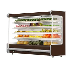 Fruit Shop Supermarket Air Curtain Cabinet Fruit Vegetables Milk Display Refrigerator Chiller