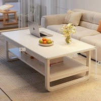 Table basse moderne en bois 100 x 60 x 42 cm avec étagère de rangement, meuble pour salon, appartement, hôtel