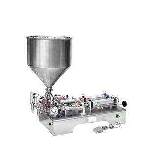 Machine de remplissage pneumatique à double buse pour crème, pâte et liquide, 2 têtes, avec fonction de chauffage et de mélange - Product Image 1
