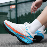 Sepatu Lari Pria Berkualitas Tinggi dengan Bagian Atas Rajutan Rotary Lace, Bernapas, Bagian Dalam Lembut, Ringan, Sol Luar TPR Anti-Selip, Sneakers Kasual