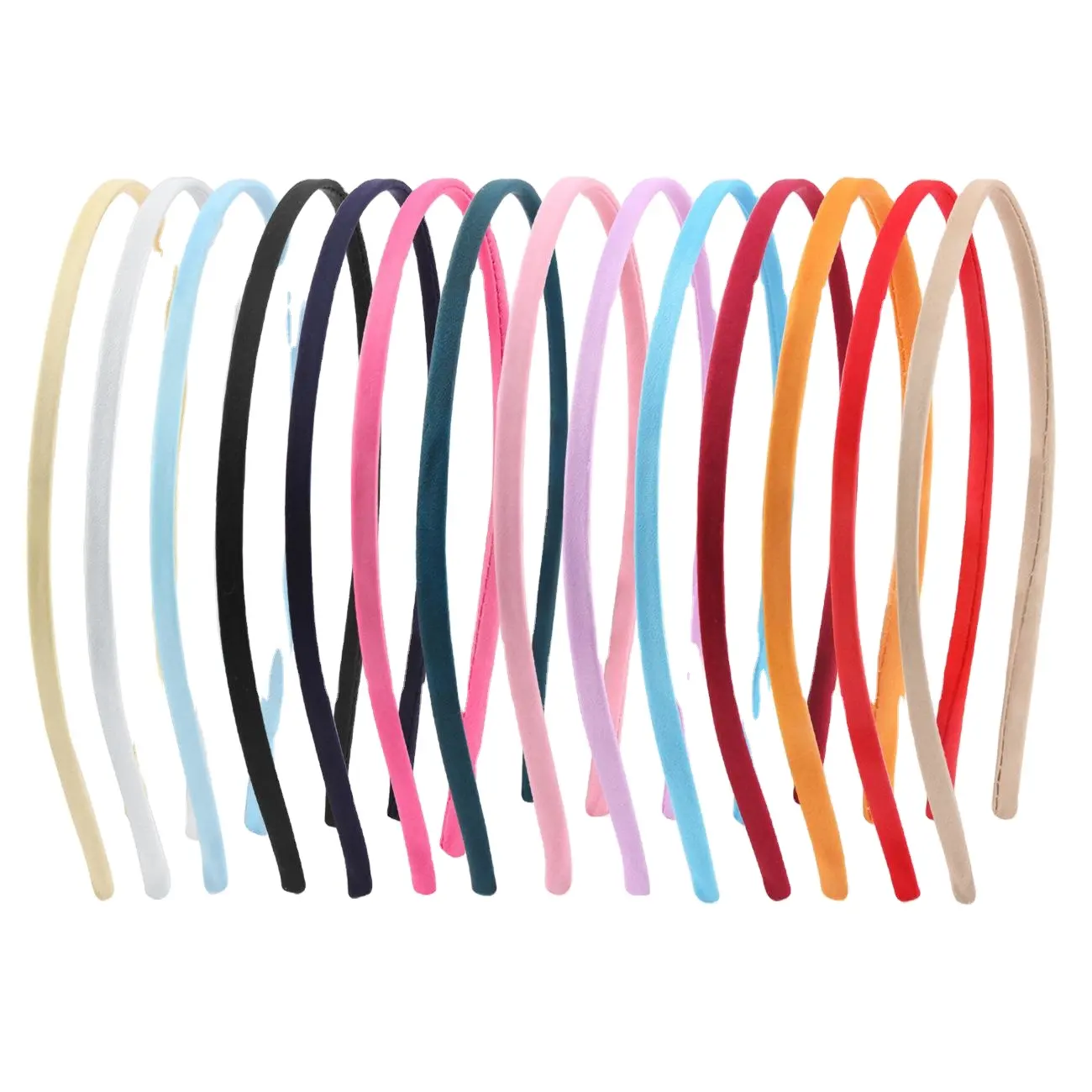 Fabrik Großhandel DIY Stirnband 0,5 cm breite Satin Stirnbänder hand gefertigt Haarband Zubehör Haar reifen für Kinder