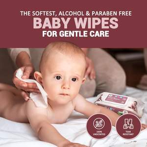 Toallitas Húmedas <span class=keywords><strong>para</strong></span> Bebé al por Mayor Directo de Fábrica, Sin Alcohol, con <span class=keywords><strong>Aloe</strong></span> Vera Calmante y Vitamina E - Extra Suaves y Resistentes - Product Image 4