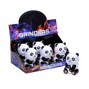 Molinillos esféricos <span class=keywords><strong>de</strong></span> 3 piezas <span class=keywords><strong>de</strong></span> aleación <span class=keywords><strong>de</strong></span> Zinc al por mayor con cajón lindo Panda forma portátil Manuel accesorios para fumar molinillo <span class=keywords><strong>de</strong></span> tabaco - Product Image 6