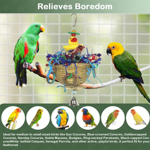 Pájaro forrajeo loro Juguete plástico pato bambú dedo cuna roer cadena Control remoto pájaro volador juguetes pájaro juguetes columpio - Product Image 5