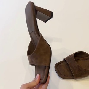 Mules de piel de oveja con punta cuadrada, sin cordones, transpirables para verano, con forro de cuero genuino. - Product Image 3