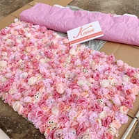 A-634 erröten rosa 3D Hochzeit Blume Wand Hintergrund Roll-up künstliche Rosen Elegante Rose Wand für Hochzeiten