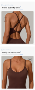 Combinaison moulante de sport et yoga <span class=keywords><strong>Eider</strong></span> à col cœur, boucle réglable, motif papillon croisé, taille croisée et effet push-up fessier - Product Image 4