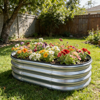 Bac à légumes surélevé galvanisé, écologique, carré ou circulaire, taille personnalisée, durable, pot de fleurs extérieur, jardinière en métal