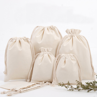 Pochette d'emballage cadeau en lin et coton écologique, sac à cordon personnalisé en coton biologique, vente en gros