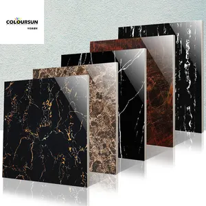 Glossy Marble Floor Tiles Polished Glazed Porcelanto Porcelain Black Ceramic Non-slip Floor Tile