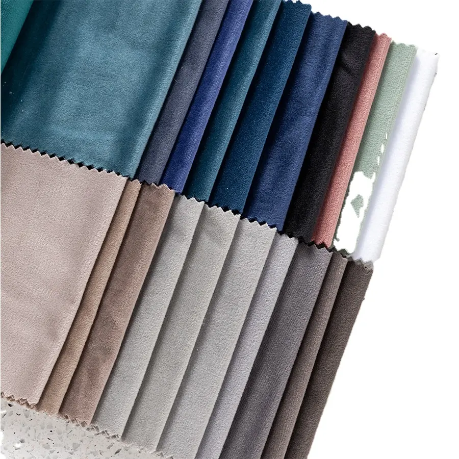 Üretim peluş lüks süper yumuşak kadife kumaş ev tekstili % 100% Polyester mikrofiber hollandalı kadife