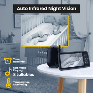 Camera Hồng Ngoại Không Dây HD 720P 5 ''Camera Em Bé Thân Thiện Với Môi Trường Có Âm Thanh Nghiêng Hai Chiều Với Màn Hình <span class=keywords><strong>Video</strong></span> - Product Image 6