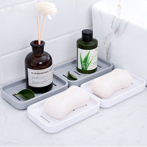 Rectangular Soap <b>Dish</b> Plastic Drainable Soap Holder For Bathroom Storage <b>Rack</b> White - Product Image 2