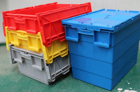 Caisse en plastique empilable de grande taille personnalisable, caisses de déménagement empilables pour la logistique et caisse en plastique de stockage verrouillable