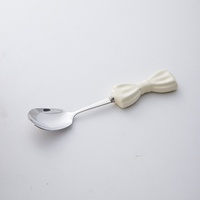 Ensemble de couverts en acier inoxydable 304 avec manche en céramique à nœud papillon, couteau à steak, cuillère à dessert, fourchette, cuillère à café, ustensiles de table