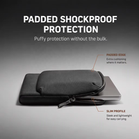 Housse d'ordinateur portable minimaliste avec logo personnalisé, 14-16 pouces, cadeau d'entreprise, pochette pour ordinateur avec poche organisatrice d'accessoires avant, OEM