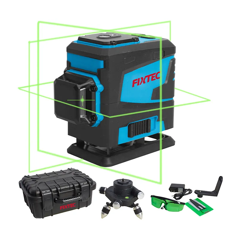 FIXTEC 12 Line Laser Level 360 Grün Rotary Selbst nivellierend Grün 3D Laser Level