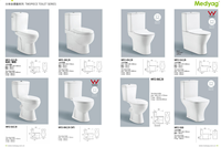 Medyag UPC Siphonic Inodoro de dos piezas S-trap 300mm Flush Alargado Inodoro Siphon WC Inodoros