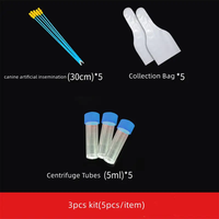 Ensemble d'éleveur d'insémination artificielle pour animaux de compagnie de chien cathéters d'insémination vétérinaire canin Kit de tube de cathéter d'élevage