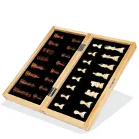 Conjuntos de tabuleiros de xadrez, conjuntos de xadrez de madeira dobráveis  2 em 1/caixa de armazenamento de peças de xadrez, conjunto de tabuleiro de